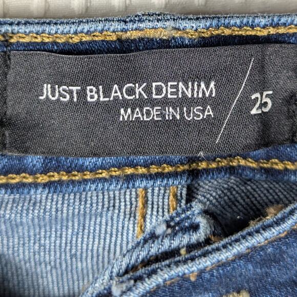 Just Black Denim Womens 25 High Rise Distressed Straight Crop Jeans Blue USA - Picture 2 of 5